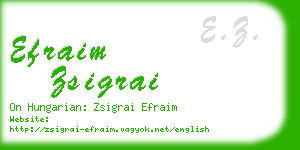 efraim zsigrai business card